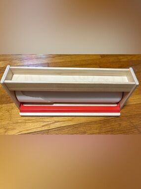 MÅLA Paper roll holder with storage & partial roll of paper